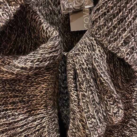 Covington Waterfall Cardigan Ruffle Front Size Medium Gray  NWT - Picture 5 of 7